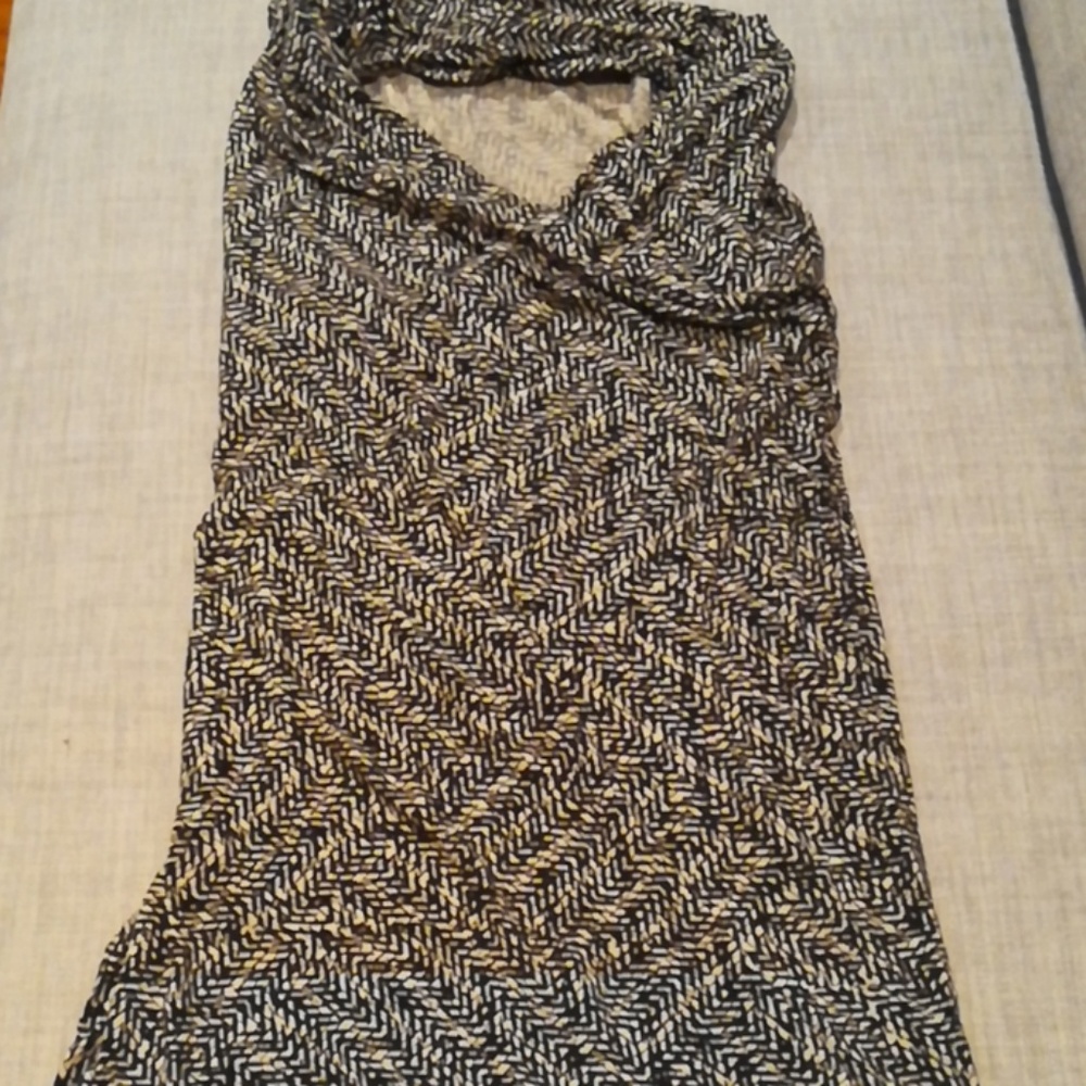 Ann Taylor Sleeveless Top Black/Tan Size M